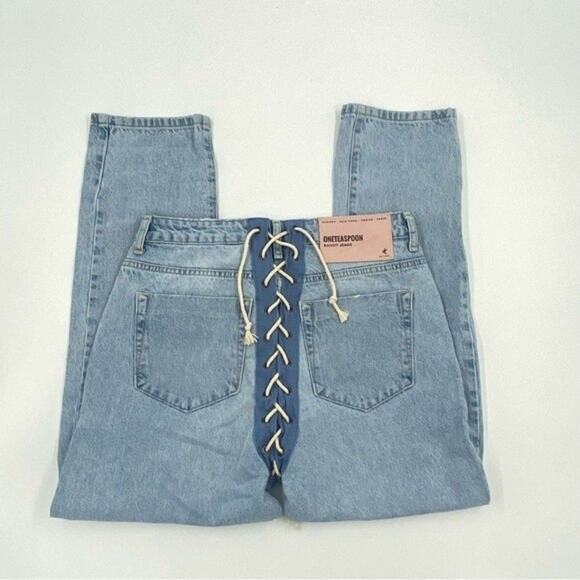 Free People x OneTeaspoon Laced Bandits Jeans Brand New Relaxed Straight Leg 26 - Picture 8 of 10